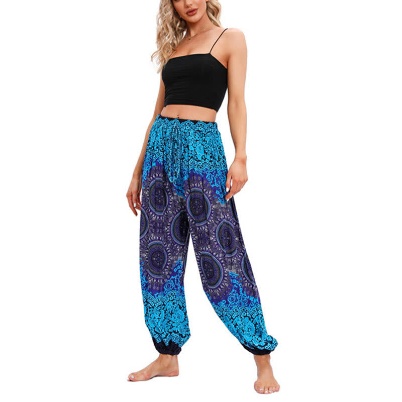 Casual Loose Compass Pattern Harem Trousers Women's Yoga Pants