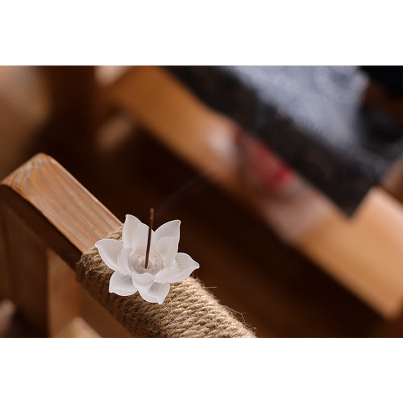 Mini Lotus Liuli Crystal Meditation Stick Incense Burner