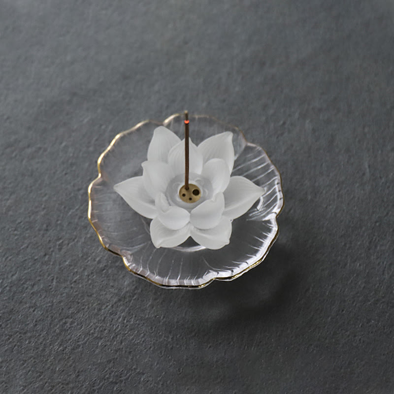 Mini Lotus Liuli Crystal Meditation Stick Incense Burner