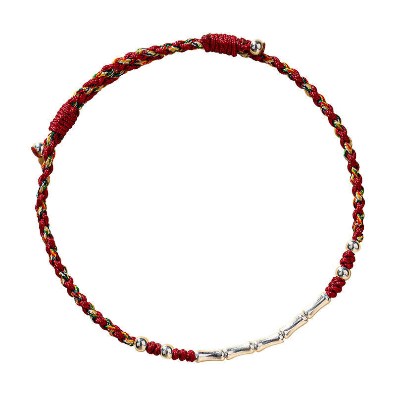 Tibet Handmade Multicolored Bamboo Protection Braided String Bracelet