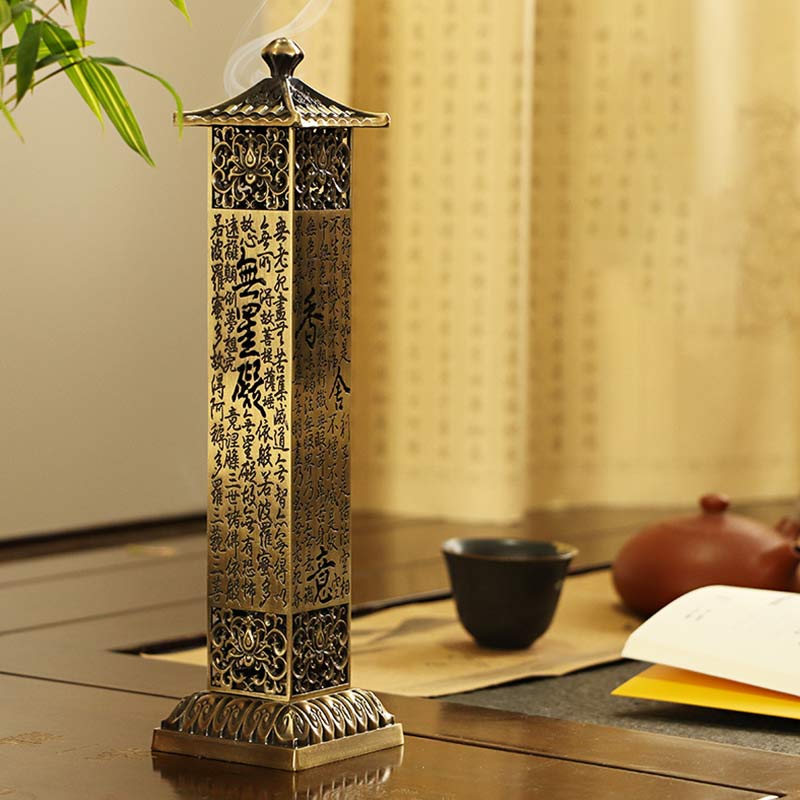 Heart Sutra Alloy Incense Holder Home Decoration Incense Burner