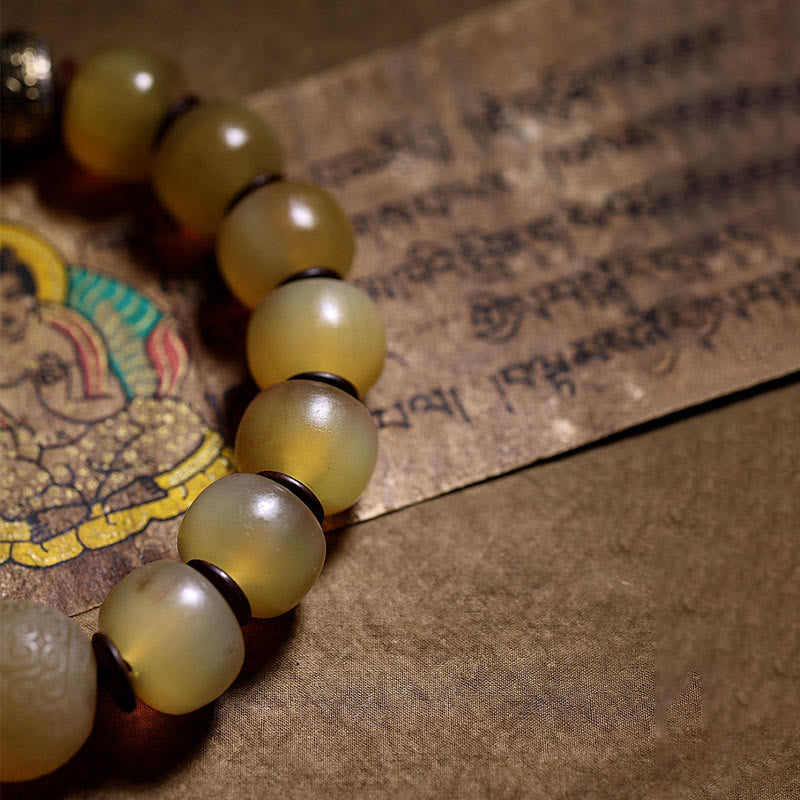 Handmade Tibetan Sheep Horn Om Mani Padme Hum Auspiciousness Bracelet