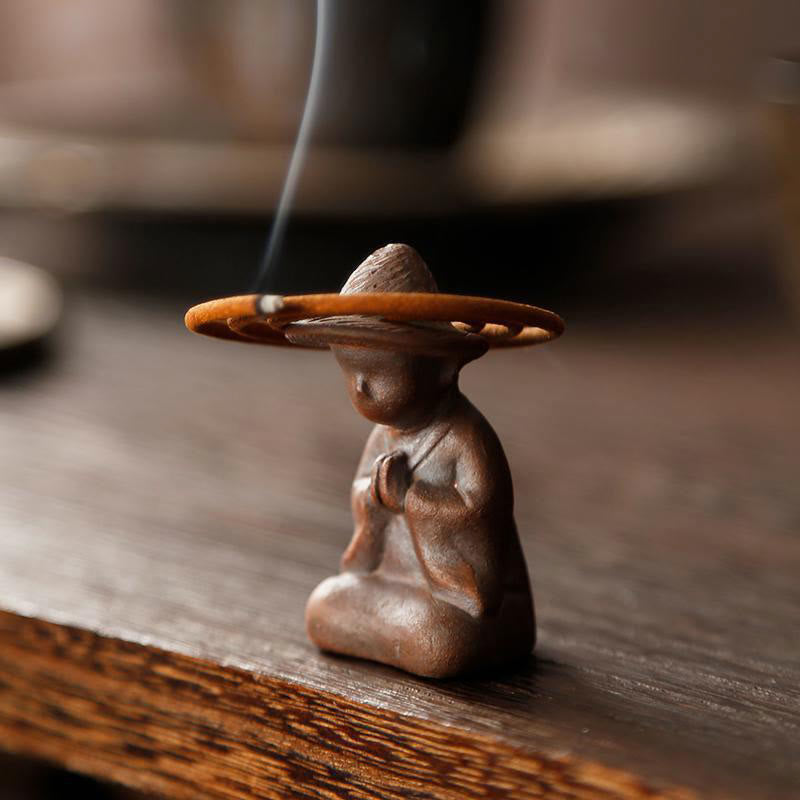 Small Person Meditation Ceramic Spiritual Incense Burner