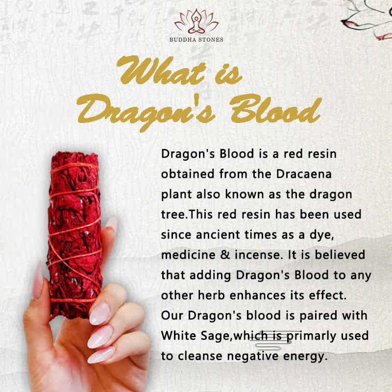 Dragon's Blood Sage Smudge Stick for Home Negative Energy Cleansing Incense Meditation Rituals