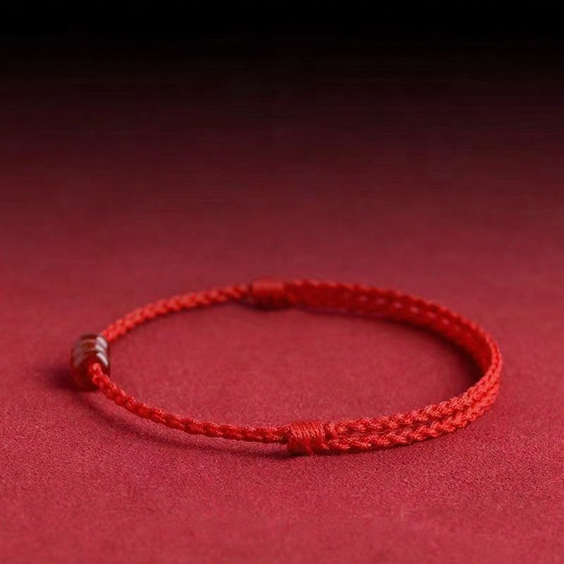 Minimalist Red Agate Abacus Bead Protection Bracelet Anklet