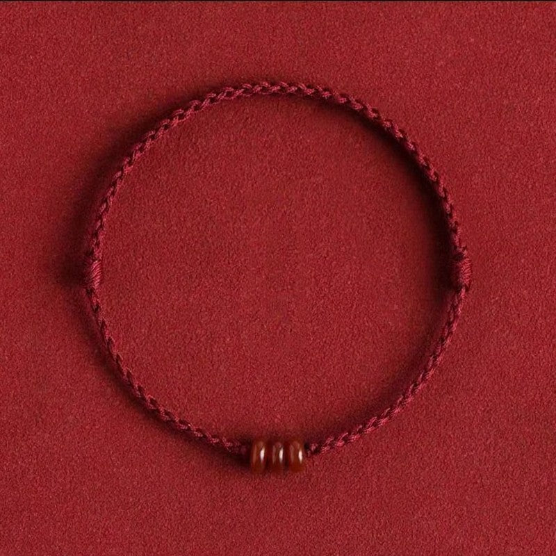 Minimalist Red Agate Abacus Bead Protection Bracelet Anklet