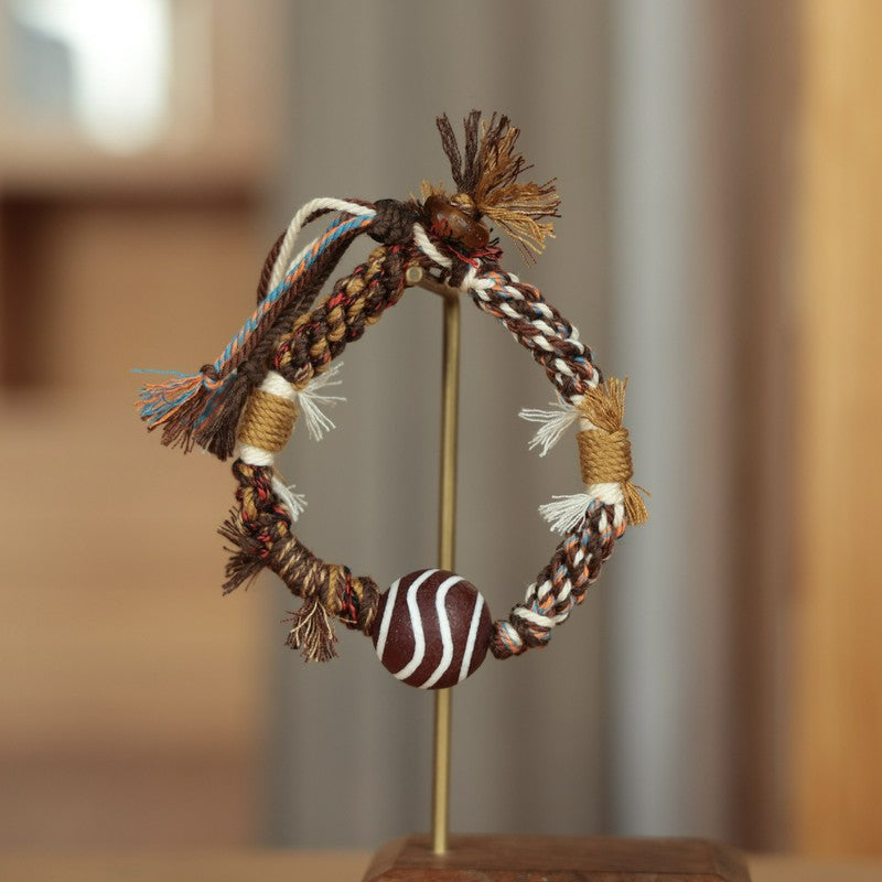 Vintage Tibetan Dzi Bead Luck Rope Bracelet