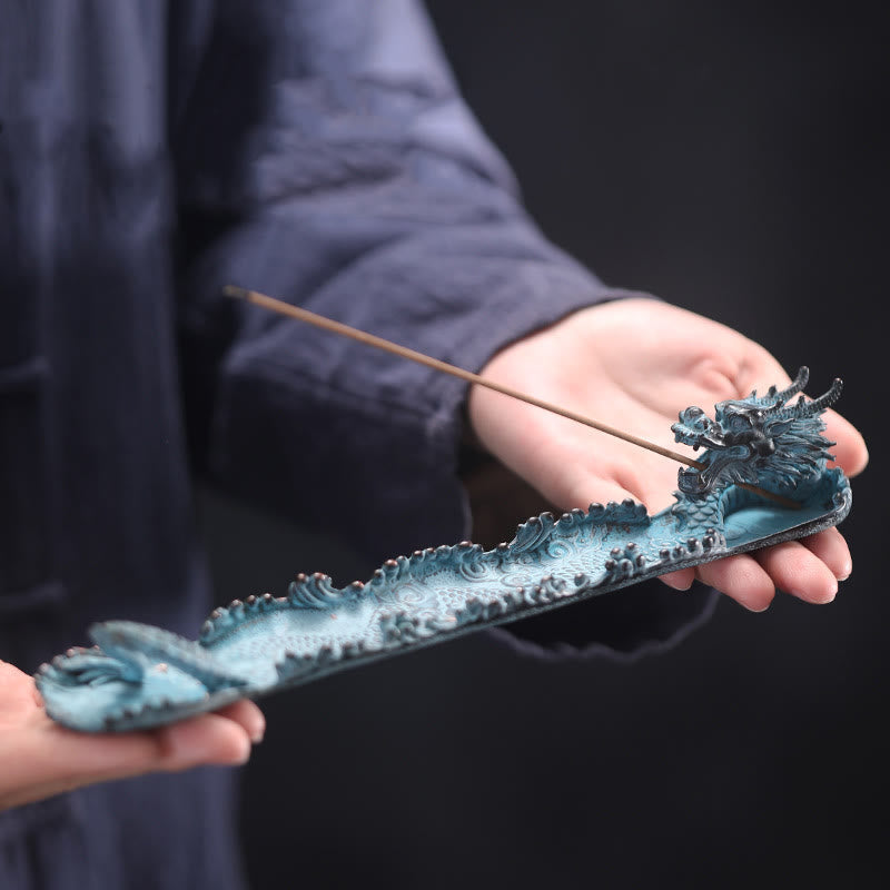 Auspicious Dragon Strength Alloy Incense Burner Decoration