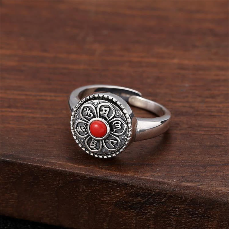 Tibetan Om Mani Padme Hum Peace Rotatable Ring