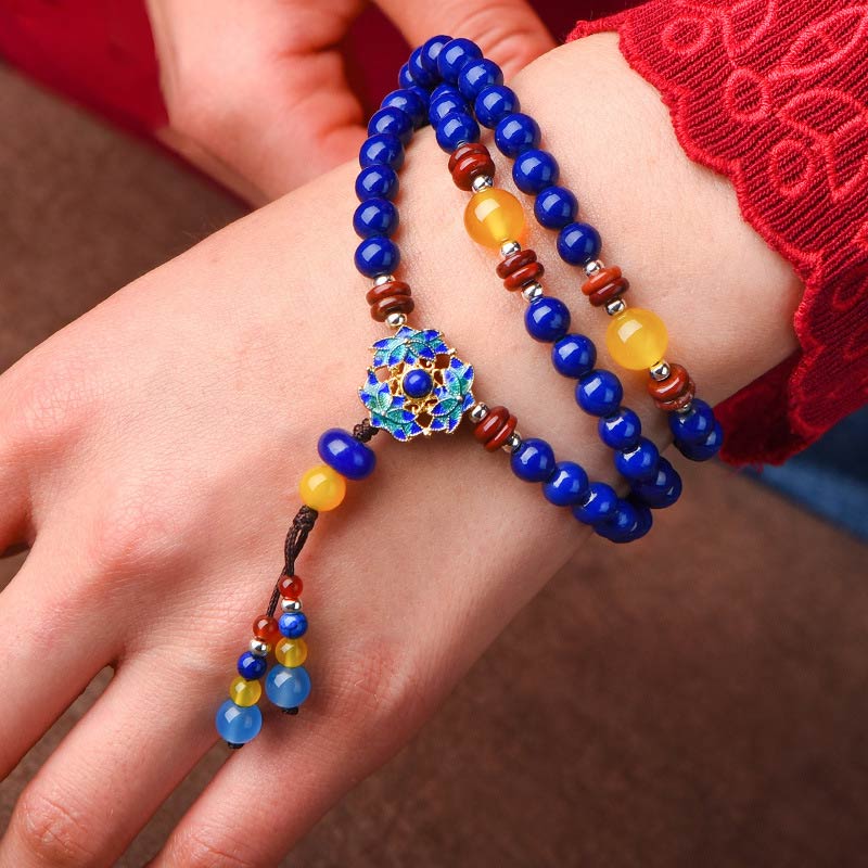 Lazurite Lapis Lazuli Yellow Agate Positive Bracelet