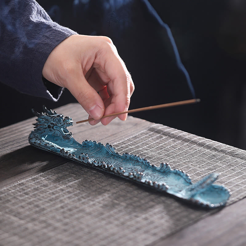 Auspicious Dragon Strength Alloy Incense Burner Decoration
