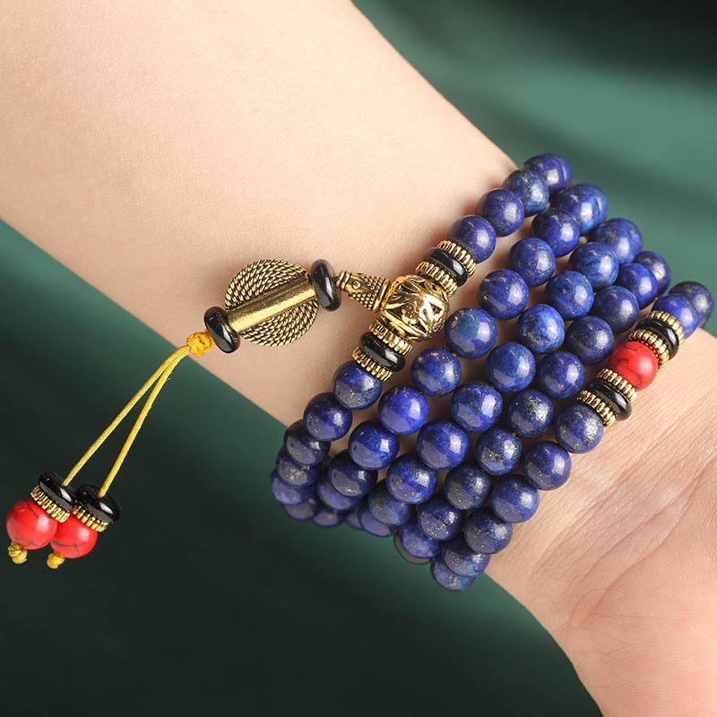 Tibetan Mala Lapis Lazuli Lazurite Positive Bracelet