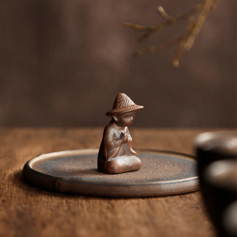 Small Person Meditation Ceramic Spiritual Incense Burner
