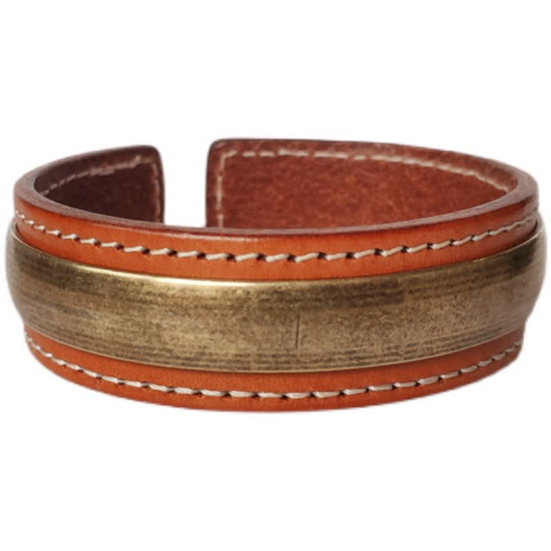 2Pcs Om Mani Padme Hum Dragon Phoenix Copper Leather Peace Cuff Bracelet Bangle