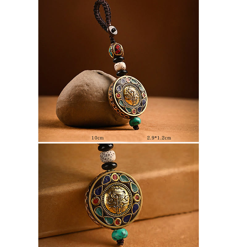 Tibetan Om Mani Padme Hum Bodhi Seed Peace Key Chain
