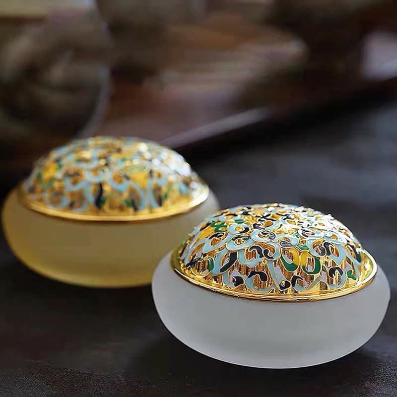 Lotus Liuli Crystal Meditation Incense Burner