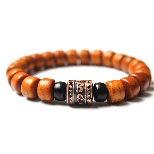 Tibetan Bone Beads Om Mani Padme Hum Strength Bracelet