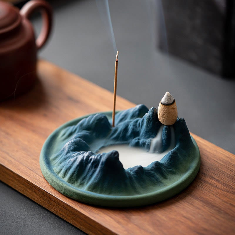 Creative Mountain River Ceramic Backflow Incense Burner