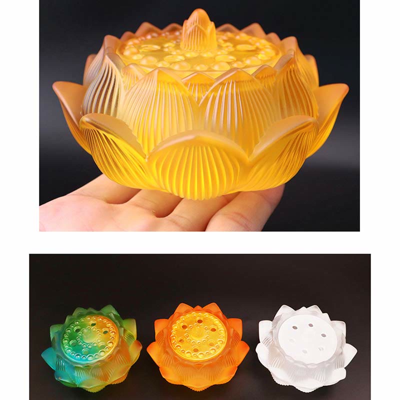 Lotus Liuli Crystal Meditation Incense Burner