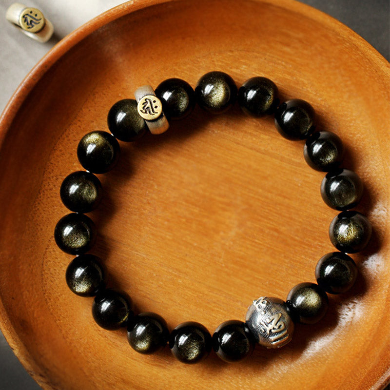 Chinese Zodiac Obsidian Purification Bracelet