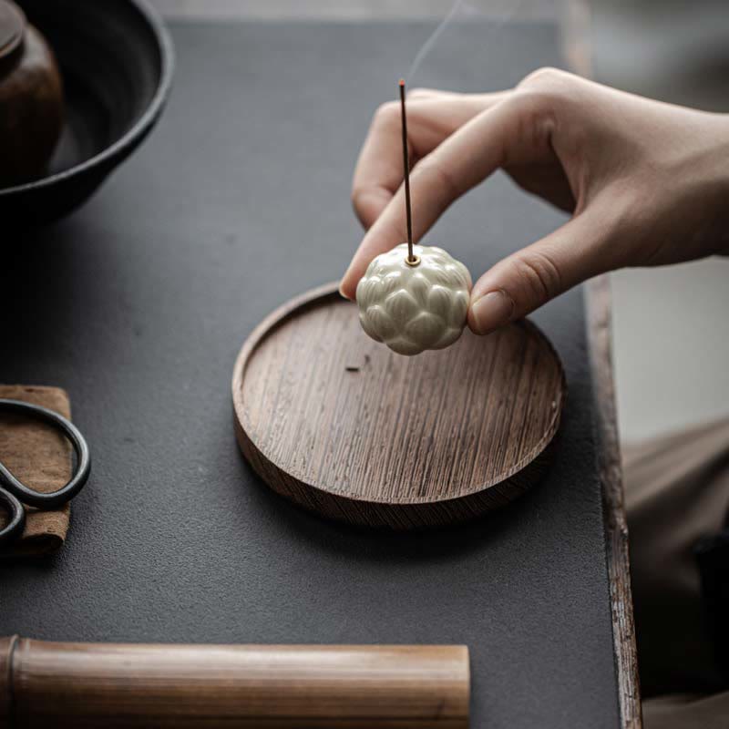 Mini Lotus Flower Meditation Ceramic Stick Small Incense Burner Decoration