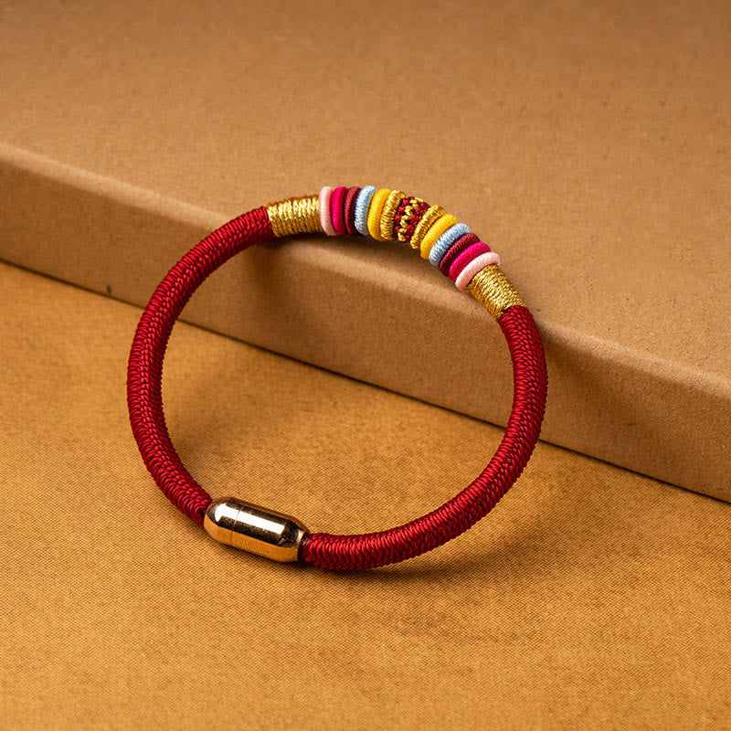 Tibetan Handmade King Kong Knot Protection Magnetic Buckle Braided Bracelet