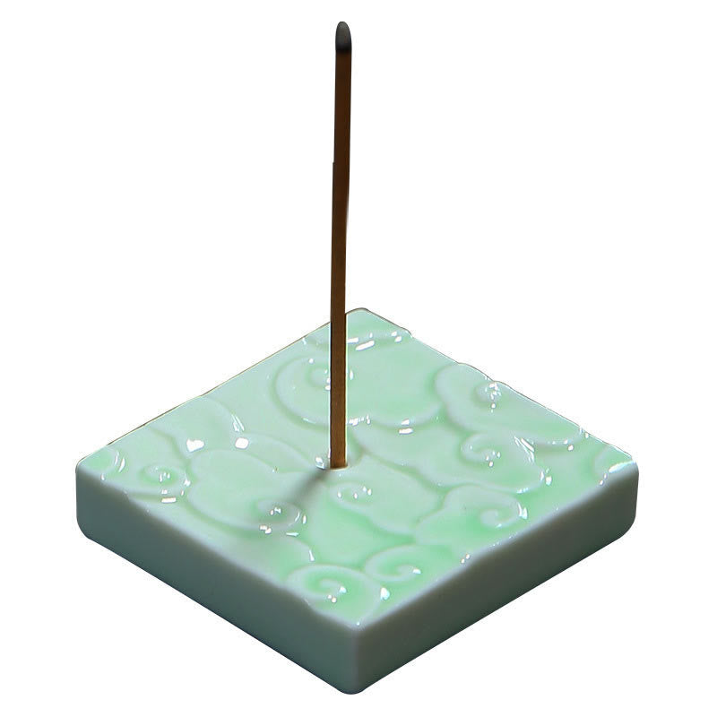 Mini Auspicious Clouds Design Stick Ceramic Small Incense Burner Decoration