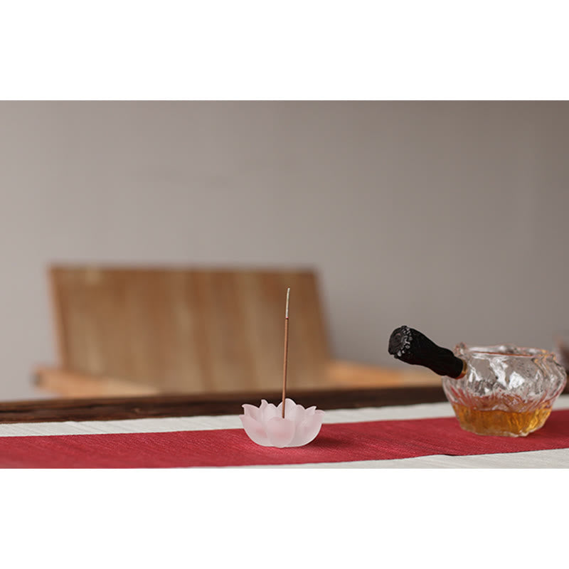 Mini Lotus Liuli Crystal Meditation Stick Incense Burner
