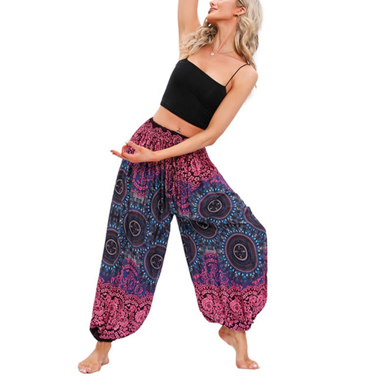 Casual Loose Compass Pattern Harem Trousers Women's Yoga Pants