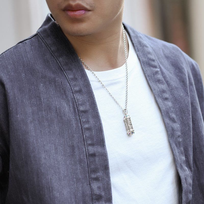 Tibetan Om Mani Padme Hum Focus Necklace Pendant