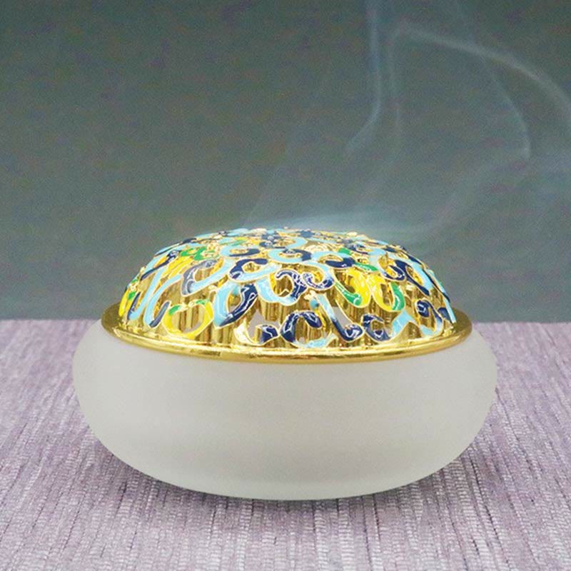 Lotus Liuli Crystal Meditation Incense Burner