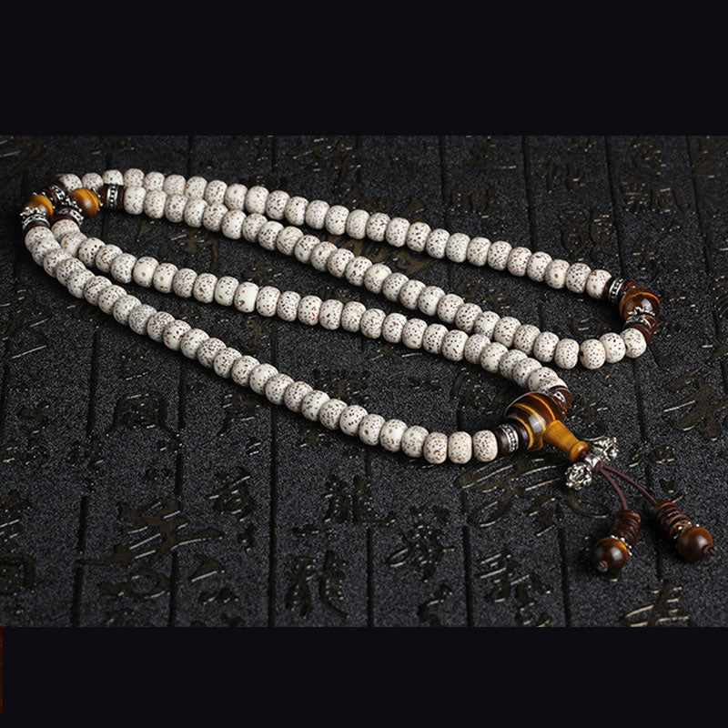 Handmade Tibetan Tiger Eye Bodhi Seed Peace Bracelet