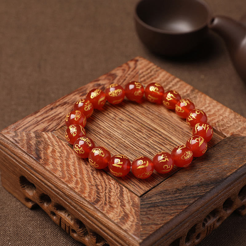 Tibet White Crystal Black Onyx Om Mani Padme Hum Meditation Bracelet