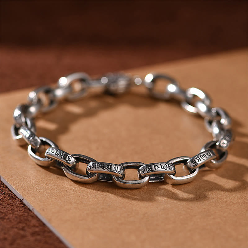 Om Mani Padme Hum Double Dorje Copper Engraved Wisdom Bracelet