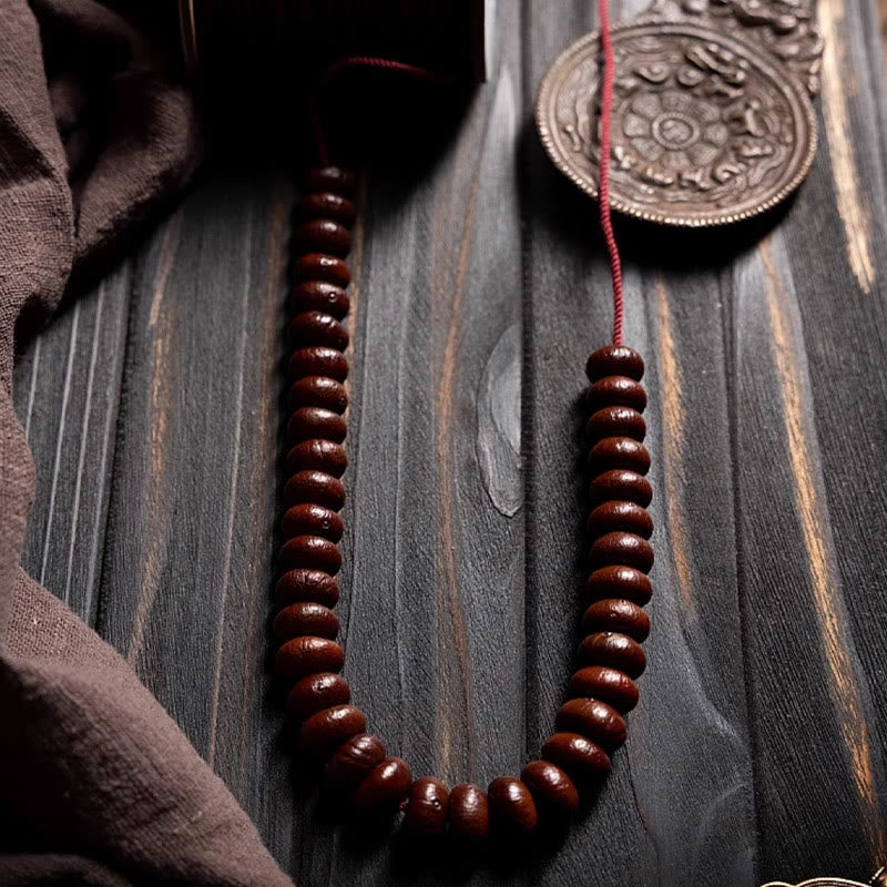 Natural Tibet 108 Mala Beads Purple Bodhi Seed Hetian Cyan Jade Copper Dorje Peace Bracelet