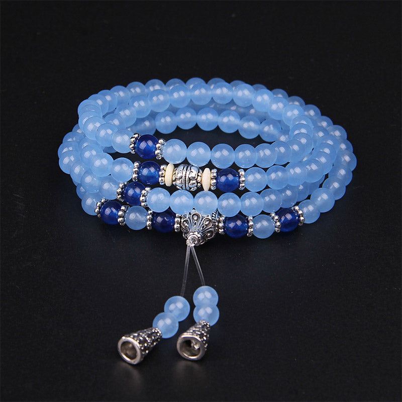 108 Beads Blue Crystal Bracelet Mala