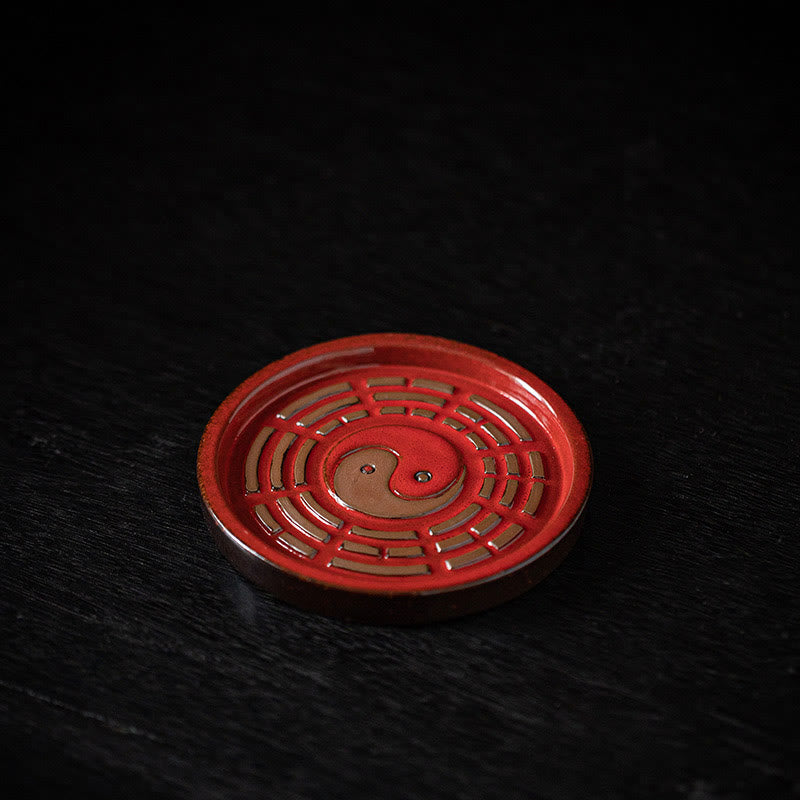 Small Treasure Bowl Lucky Bag Bagua Tray Ceramic Stick Incense Burner Decoration