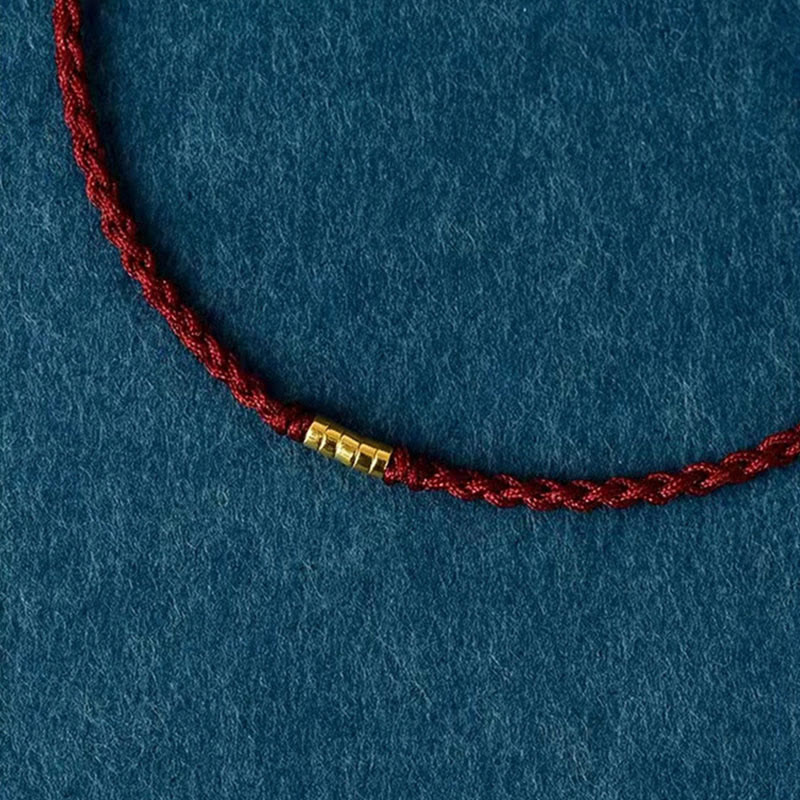 "Blessings for Clear Connections" 925 Sterling Silver Lucky Golden Bead String Bracelet Anklet Includes Gift Message Card