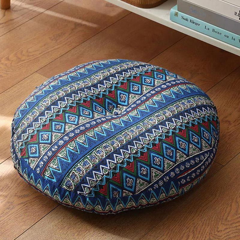 Lotus Simple Pattern Linen Meditation Seat Cushion Home Living Room Decoration