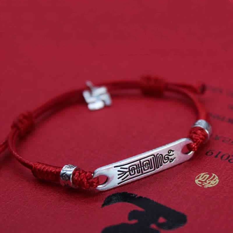 925 Sterling Silver Red String Luck Strength Braid Bracelet