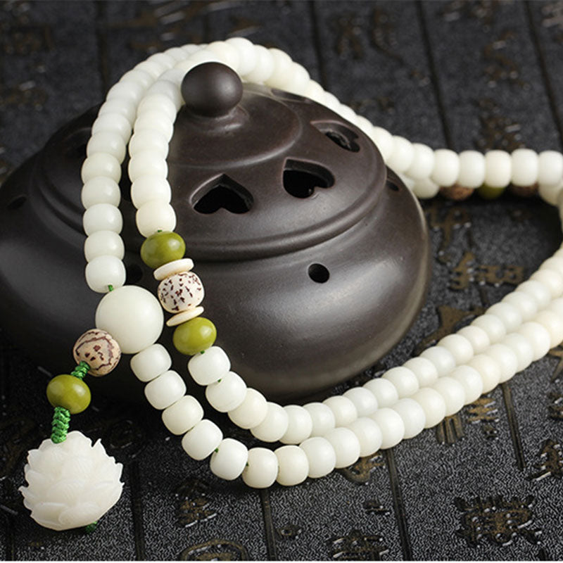 "Hoping for Serenity and Mindfulness" Bodhi Lotus Mala Includes Gift Message Card