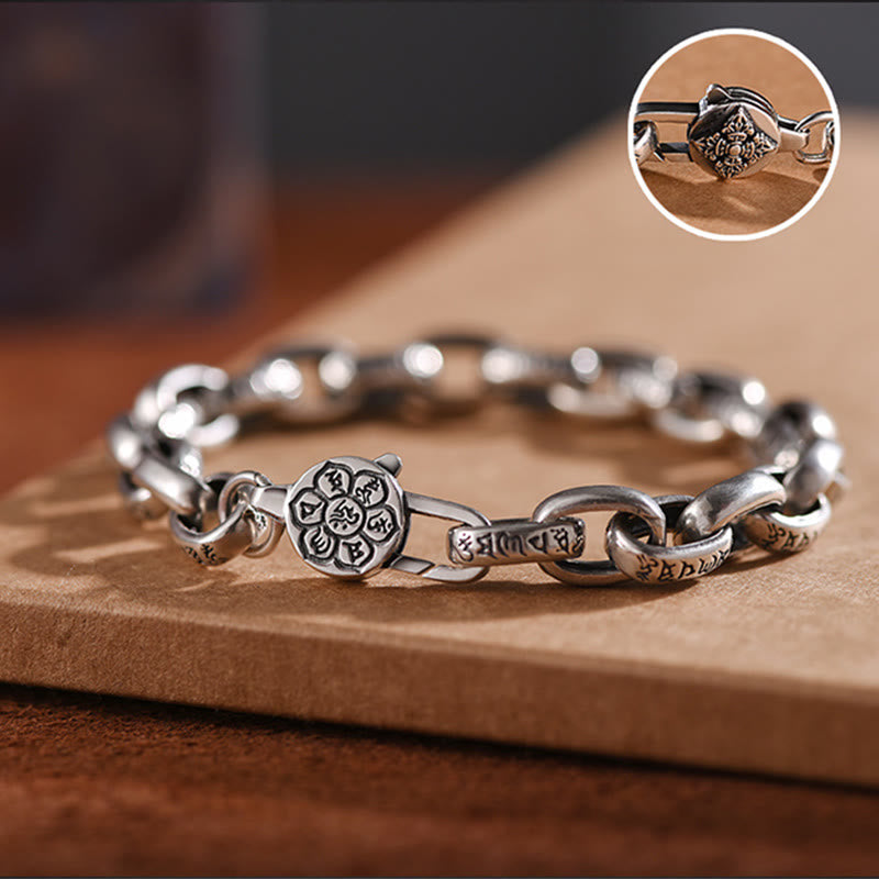 Om Mani Padme Hum Double Dorje Copper Engraved Wisdom Bracelet
