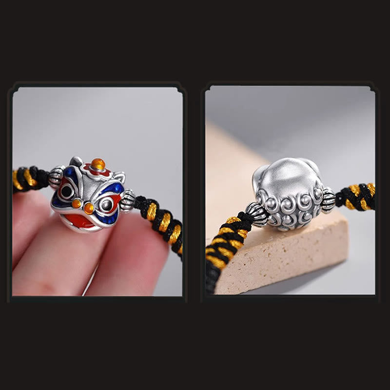 Handmade Dancing Lion Luck Braided String Bracelet