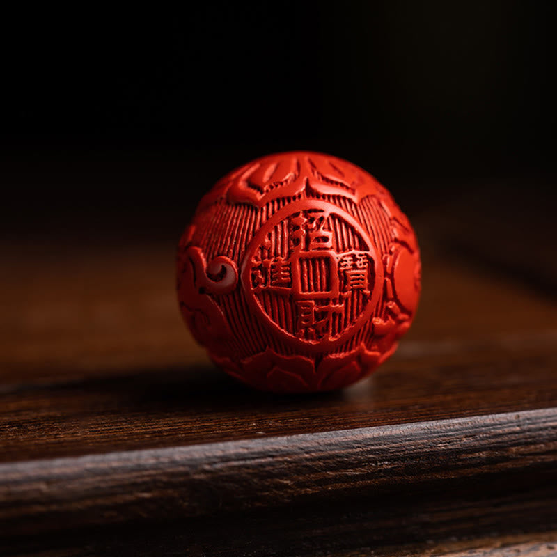 Tibet Om Mani Padme Hum PiXiu Copper Coin Small Leaf Red Sandalwood Cinnabar Protection Key Chain