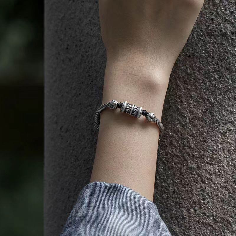Om Mani Padme Hum Lotus Peace Braided Bracelet