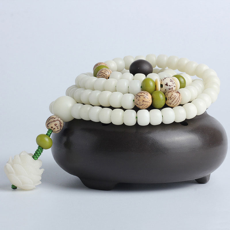 "Hoping for Serenity and Mindfulness" Bodhi Lotus Mala Includes Gift Message Card
