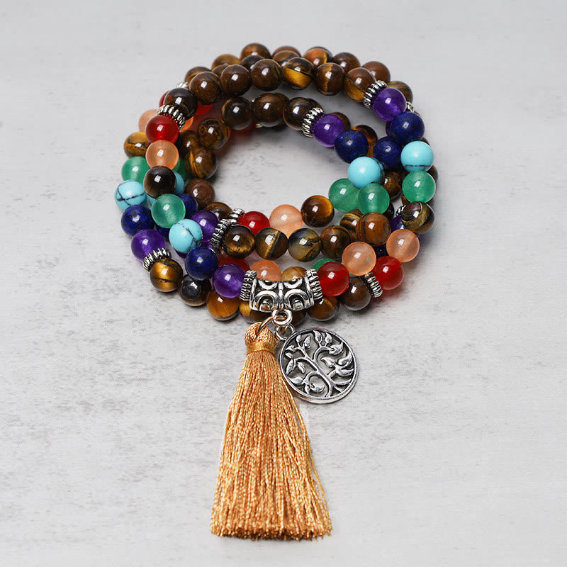 Crystal Mala Prayer Beads 108 Meditation Multilayer Bracelet Necklace