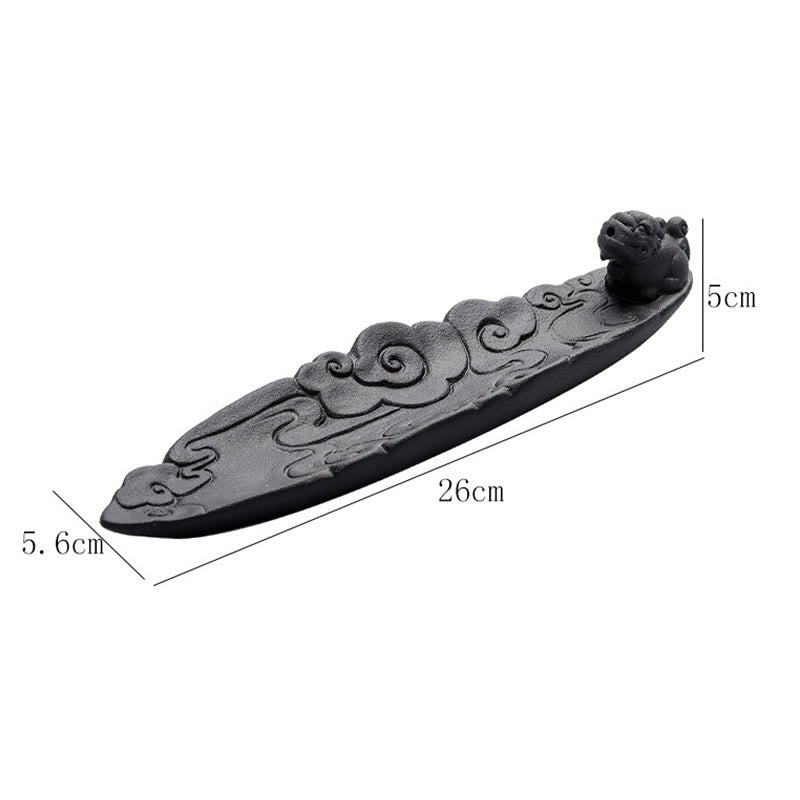 Auspicious Clouds Pixiu Ceramic Stick Incense Burner Decoration