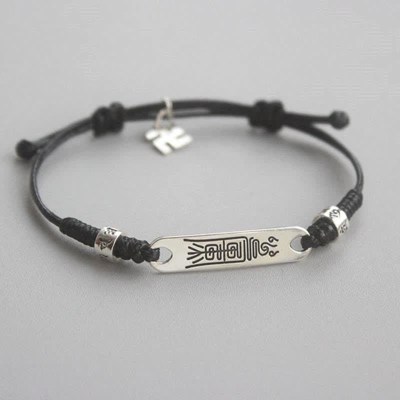 925 Sterling Silver Red String Luck Strength Braid Bracelet