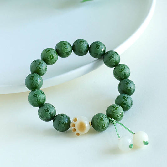 Bodhi Seed Om Mani Padme Hum Carved Harmony Bracelet